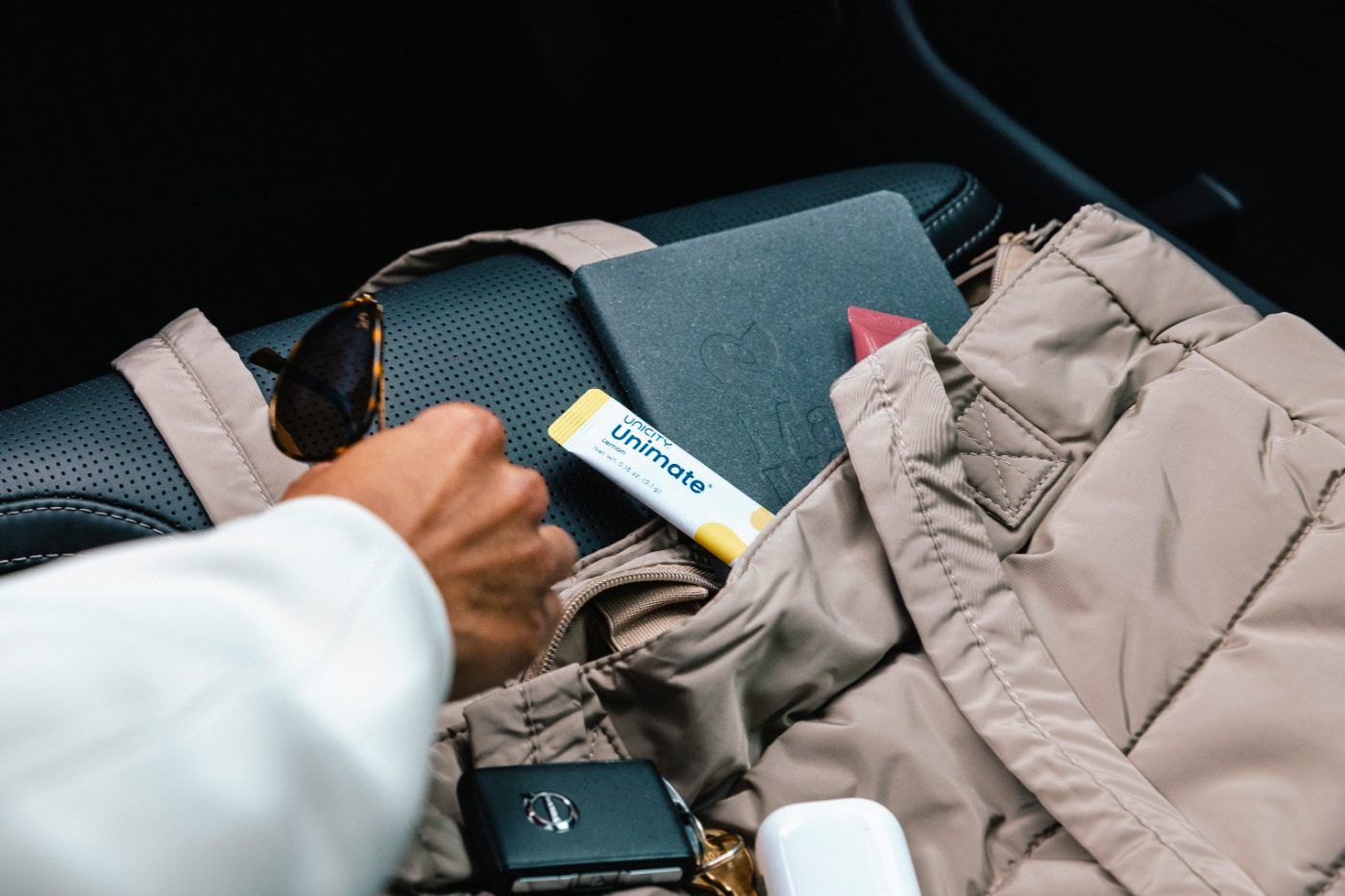 Sobres de Unimate y Balance dentro del carrito de compras Unicity
